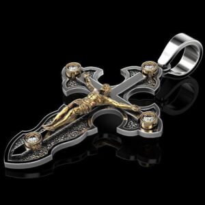 Золотий православний хрест Ісус рятівник