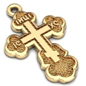 Золотий православний хрест Ісус рятівник