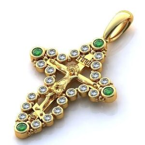 Золотий православний хрест Ісус рятівник