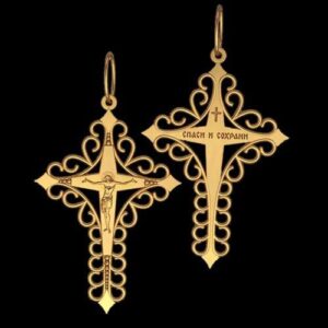 Золотий православний хрест Ісус рятівник