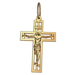 Золотий хрест  Ісус на  розп'ятті