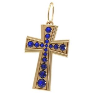 Золотий хрестик з камінням
