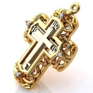 Золотий православний хрест Ісус рятівник