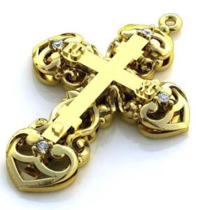 Золотий православний хрест Ісус рятівник