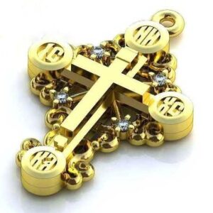 Золотий православний хрест Ісус рятівник