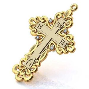 Золотий православний хрест Ісус рятівник