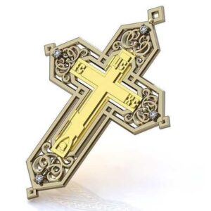 Золотий православний хрест Ісус рятівник