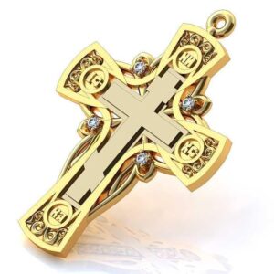 Золотий хрест Яскраве світло з камінням