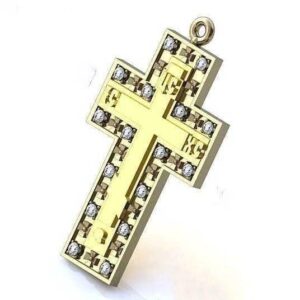 Золотий православний хрест Ісус рятівник