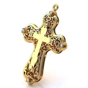 Золотий православний хрест Ісус рятівник