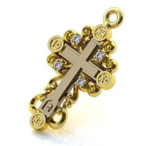 Золотий православний хрест Ісус рятівник