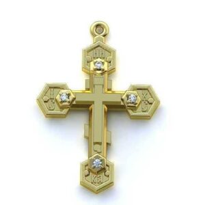 Золотий православний хрест Ісус рятівник