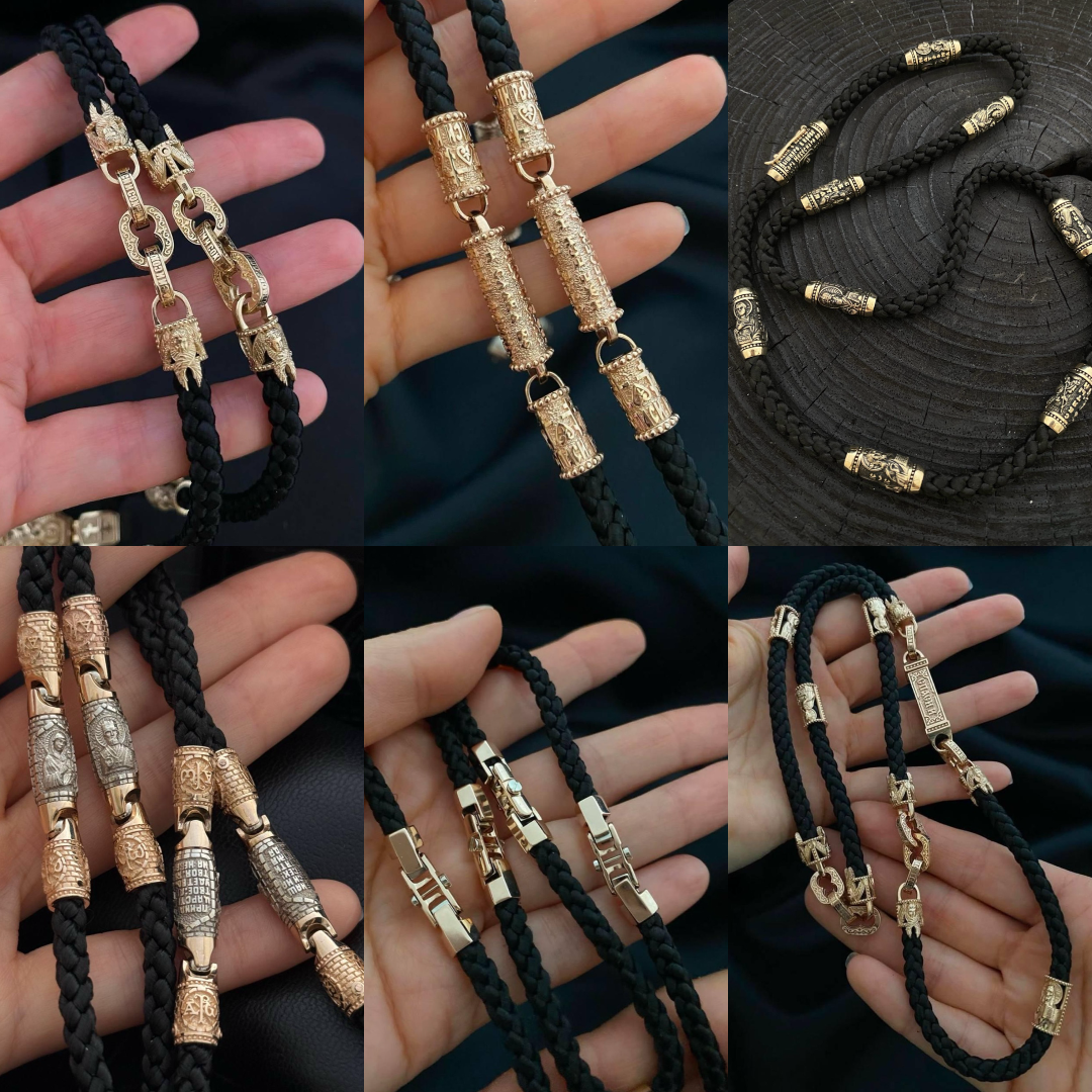 Шнурки із золотими вставками