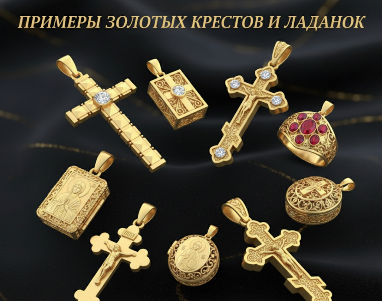 Приклади золоті хрести та ладанки