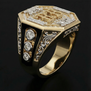 Золотий перстень з діамантами